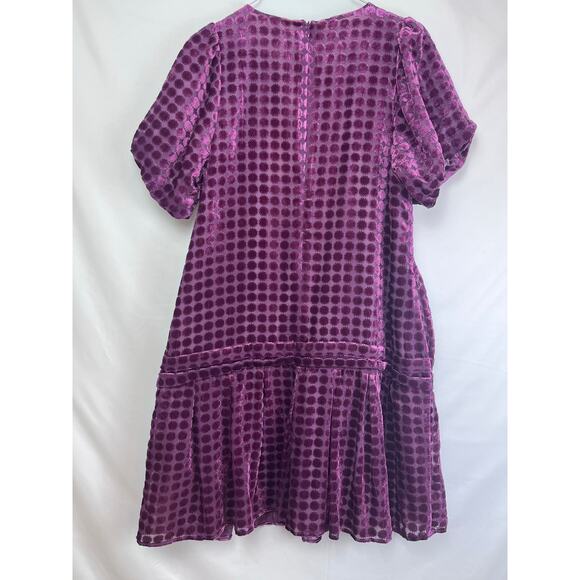 NWT Uncle Frank Women's Small Purple Burnout Short Sleeve 70s Baby Doll Dress - Picture 7 of 11